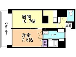 しんたくハイツ南大通 1LDKの間取図画像