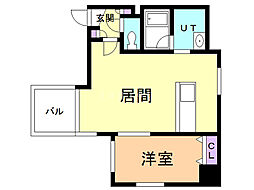円山シャトー桂和医大前 1LDKの間取図画像