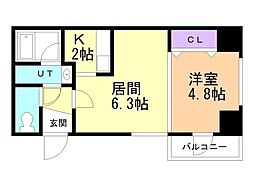 アイビーパレス52 1LDKの間取図画像