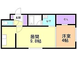 ワールドパレス札幌中央 1LDKの間取図画像