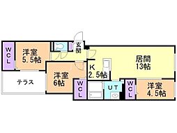 札幌市中央区南十条西13丁目マンション 3LDKの間取図画像