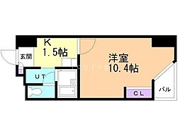 D'sVARIE札幌レジデンス 1Kの間取図画像