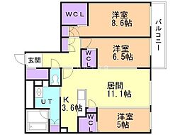 ALPHASQUARES17 3LDKの間取図画像
