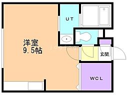 プランドゥール医大前 ワンルームの間取図画像