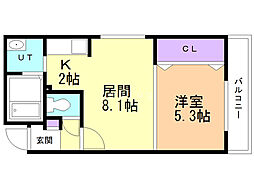 シティレジデンス南6条 1LDKの間取図画像