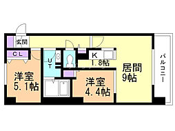 JPnoie円山表参道 2LDKの間取図画像