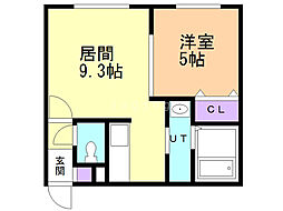 リヴィエール医大前 1LDKの間取図画像