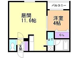 札幌市中央区南十七条西11丁目マンション 1LDKの間取図画像