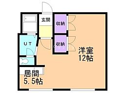 レジデンスふれあい 1Kの間取図画像