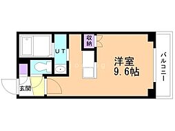 GranDuke北円山 ワンルームの間取図画像