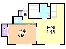 サンセーヌ 1LDKの間取図画像