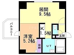 パークヒルズイースト23B 1LDKの間取図画像