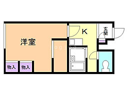 レオパレスソレイユ伏見 1Kの間取図画像