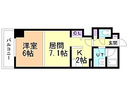 ビッグパレス南6条 1LDKの間取図画像