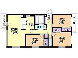 オペラ 3LDKの間取図画像