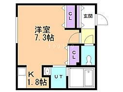 FLOSPROVA 1Kの間取図画像
