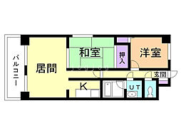 マイン中島公園 2LDKの間取図画像