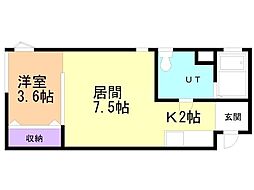 S-スタジオ 1LDKの間取図画像