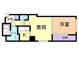 ティアラS4 1DKの間取図画像