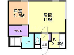 アートパーク1 1LDKの間取図画像