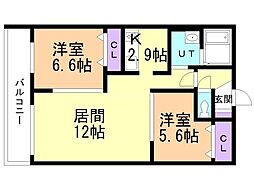 グラン札幌 2LDKの間取図画像