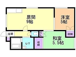 クリスタルハイム 2LDKの間取図画像