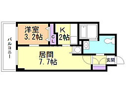 レシディア大通り西 1LDKの間取図画像