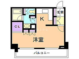 プライムメゾン大通公園 1Kの間取図画像