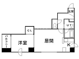 スカイパレス北1条 1LDKの間取図画像