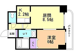ティアラN6 1LDKの間取図画像