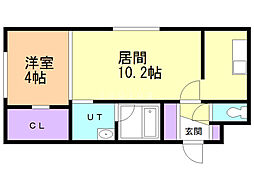 ワールドパレス札幌中央 1LDKの間取図画像
