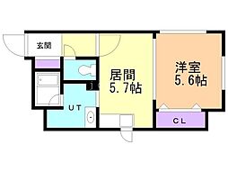 プライムアーバン大通公園2 1DKの間取図画像