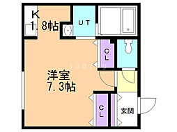 FLOSPROVA 1Kの間取図画像