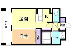 KGSquareS6 1LDKの間取図画像