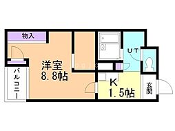 D'sVARIE札幌レジデンス 1Kの間取図画像