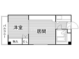 ヴェルシティ北5条通 1DKの間取図画像