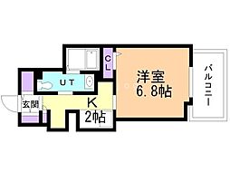 レジディア南一条 1Kの間取図画像