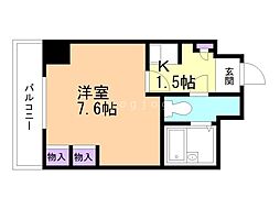アルファスクエア大通 1Kの間取図画像