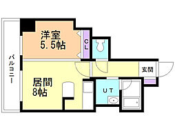 ノースアージュ中島公園 1LDKの間取図画像