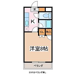 シャトレーヒグチ 1Kの間取図画像