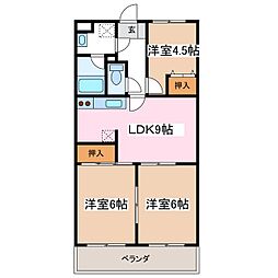 シャルマンMY 3LDKの間取図画像