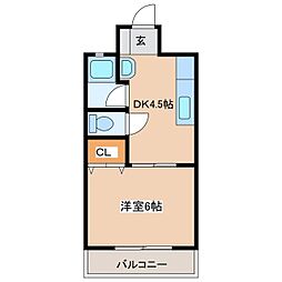 メゾンブランシェ 1Kの間取図画像