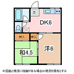 タウン3B 2DKの間取図画像