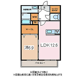 マーヴェラスマンション 1LDKの間取図画像