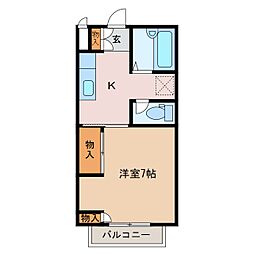 エクセレント21 1Kの間取図画像