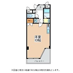 スカイビューマンション ワンルームの間取図画像