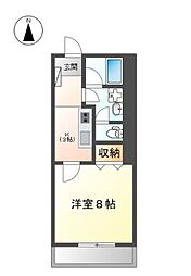 ビューメゾンモモセ 1Kの間取図画像