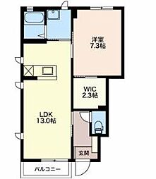 GREATCOURT 1LDKの間取図画像