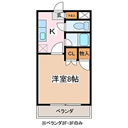 アップルズ・N 1Kの間取図画像
