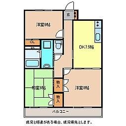 テルミニ21 3DKの間取図画像